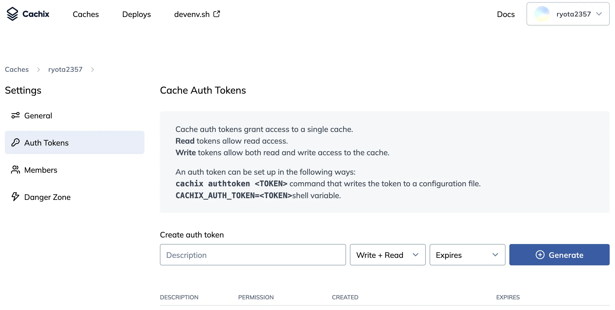 cachix-generate-auth-token