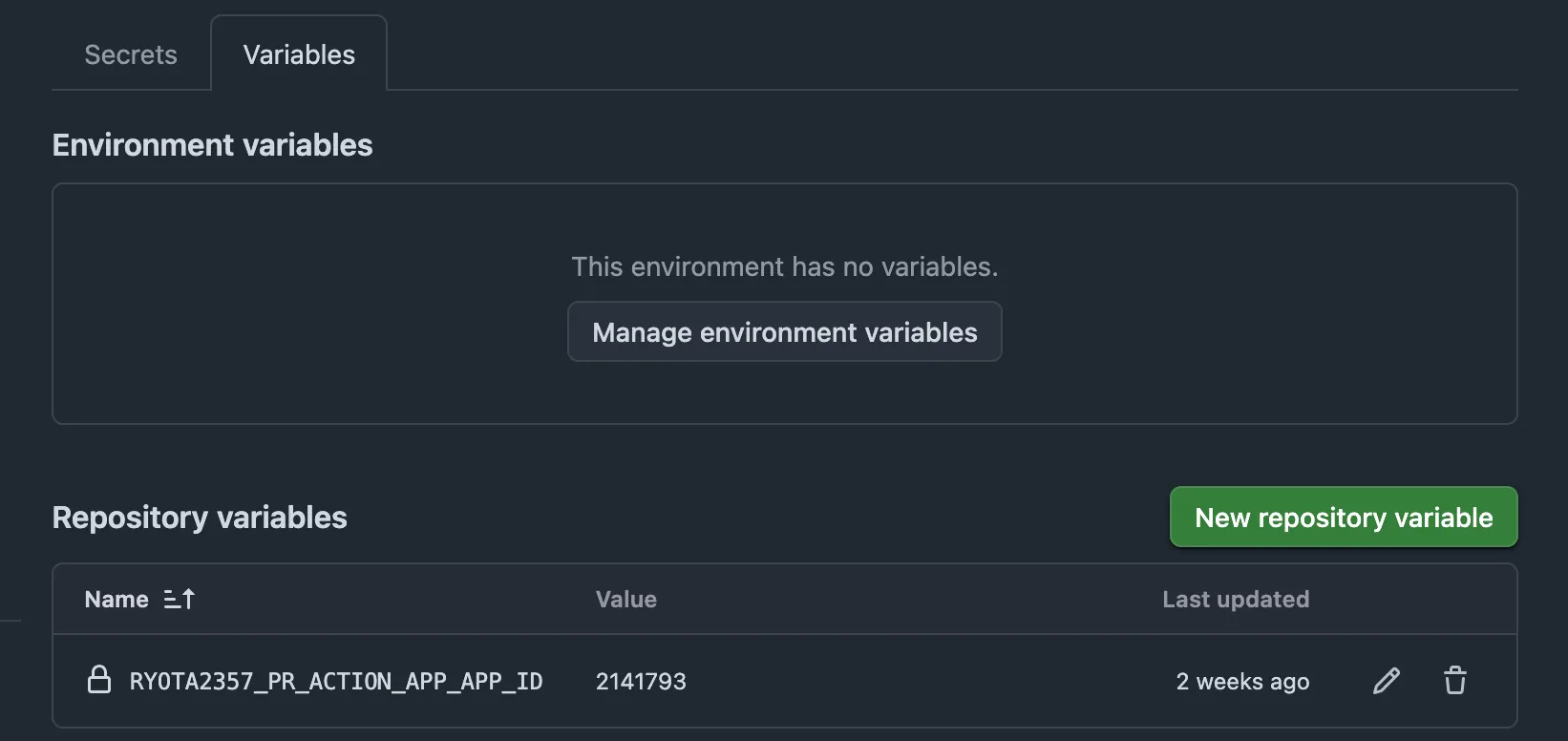 github-variables-app-id